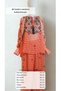 Women's Coral Patterned Ethnic Mirrored Double Set - Lace-Up Authentic Blouse and Pants Set - 2
