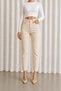 Melia Beige Women's Mom Jean High Waist Lycra Jeans