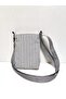 Grey Striped Small Postman Bag for Mobile Phone - 4
