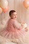 Girls' Evening Dress 3D Rose Floral Tulle Long Sleeve Baby Birthday Dress 9 Months-6 Years - 5