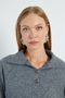 Half Button Polo Neck Knitwear Sweater - 7