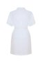 Bamboo Towel Fabric Polo Collar Belt Detailed White Women's Pareo Dress – Elowen - 6