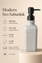 Aura Glass Liquid Soap Dispenser 400 ml – Modern Decorative Dispenser for Bathroom and Kitchen with Black Pump - 19.5 cm X 6 cm X 6 cm - 8