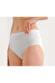 Women's 6-Piece White 90% Cotton Soft Textured Lycra Baton Triangle Panties - 2