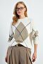 Baklava Patterned Oversize Sweater - 4