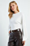 Wide Sleeve Crew Neck Modal Blouse - 4