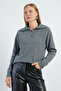 Half Button Polo Neck Knitwear Sweater - 3