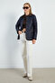 Waterway Patterned Velvet Detailed Quilted Coat - 3