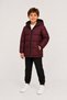 Boy's Burgundy, Hooded, Fur-Lined, Inflatable Coat, Waterproof - Windproof, Winter Coat - 2