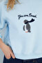 3 Thread Penguin Embroidered Crop Sweatshirt - 6