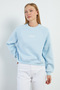 3 Thread Heart Embroidered O Oversized Sweatshirt - 7