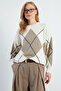 Baklava Patterned Oversize Sweater - 2
