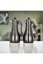 2 Pieces Vacuum Flask Set, Gun Black & Dark Wood