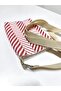 Red Line Patterned Messenger Bag Suitable for Carrying Mobile Phones - 4