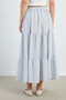 Striped Layered Maxi Skirt - 8