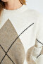 Baklava Patterned Oversize Sweater - 7