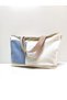 Blue Cream Color Patchwork Large Shoulder Bag - 2