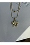 Steel Gold Necklace with Flower Figures - 4