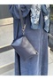 Women's Navy Blue Zippered Adjustable Strap Shoulder and Crossbody Bag Daily Stylish Handbag - 5