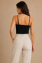 Women's Lace Detailed Thin Strap Cotton Modal Flexible Undershirt 2 Pack Black-White - 6