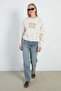 3 Thread Embroidered Lettering Raglan Sleeve Oversize Sweatshirt - 7
