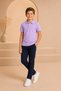 Children's Unisex 2-Piece Short Sleeve Polo Collar T-Shirt 100% Cotton Lakos - Lilac - 2