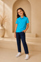 Children's Unisex 2-Piece Short Sleeve Polo Collar T-Shirt 100% Cotton Lakos - Turquoise - 2