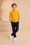 Children's Unisex 2-Piece Short Sleeve Polo Collar T-Shirt 100% Cotton Lakos - Mustard - 2