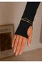 Women's Black Finger-Looped Crew Neck Long Sleeve Blouse - 4