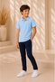 Children's 3-Pack Short Sleeve Polo Collar School T-Shirt 100% Cotton Lakos - White Light Blue Gray - 6