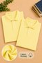 Children's Unisex 2-Piece Short Sleeve Polo Collar T-Shirt 100% Cotton Lakos - Light Yellow - 5