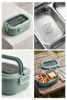 304 Stainless Steel Lunch Box with Carry Handle - 2 Compartments Leakproof Food Storage Container with Locking Lid - 3