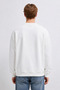 Men's Premium Cotton Loose White Printed Sweatshirt - 5