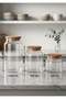 3 Size Glass Jar Set with Wooden Lids |   Different Size Options |   Food, Dry Food, and Legumes Storage Container - 3