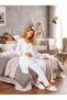 New Season Ecru Rope Strap Lace Detailed Design Buttoned Maternity Pajama Set 3-Piece Set - 8