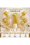 1-9 Years Old Birthday Balloon Set – Gold White Premium Number Foil Balloon, Star and Confetti Balloon Set Transparent Balloon Set Birthday Party Set - 4