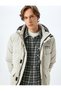 Inflatable Jacket with Slogan Print, Slim Fit, Zippered