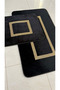Milano Non-Slip, Soft, Absorbent 2-Piece Premium Stone Detailed Bath Mat Set