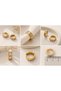 Steel Gold Detailed Hoop Earrings - 2