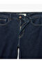 Buttoned High Waist Slim Fit Cotton Spanish Flare Denim Trousers - Flare Jeans - 8