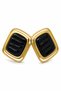 Yellow Framed Black Square Bijoux Earrings for Women Stylish Design for Daily and Special Occasions