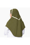 Ladies Rayon Cadaneza – Elegant White Modest Wear with Floral Embellishment & Decorative Button Detail - 3