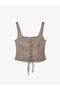 Modal Fabric Slim Fit Tie-Up U-Neck Sleeveless Crop Corset Bustier - 6