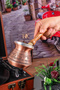 Handmade Embroidered Pewter Thick Copper Coffee Pot for 4-5 People - 2