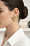 Yellow Tone Sun Patterned Mosaic Detailed Bijouterie Earrings - 2