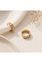 Steel Gold Detailed Hoop Earrings