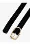 Faux Leather Belt with Metal Buckle - 3