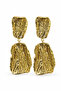 Modern Irregular Shaped Yellow Tone Dangle Bijoux Earrings