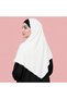 Ladies Plain Silk Hijab – Elegant Solid Color Modest Headscarf with Decorative Button Detail & Lace Trim - 3