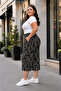 Women's Curve Plus Size Elastic Waist Patterned Loose Cut Shorts & Bermuda Shorts - 2